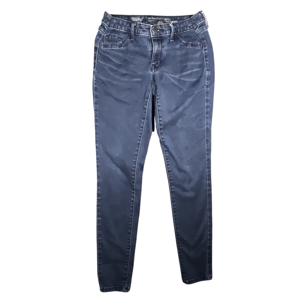 Mossimo‎ Denim Women's Size 4 Mid Rise Dark Wash Skinny Jeggings Leggings